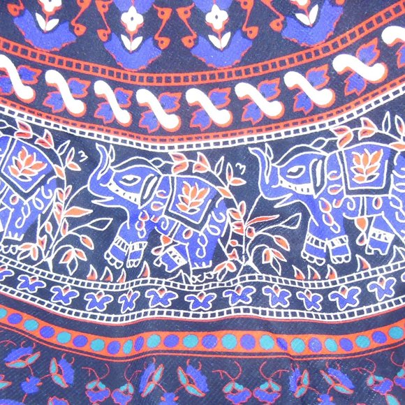 Vernassa 59 in Round Beach Towel Elephant Peacock - Picture 2 of 3